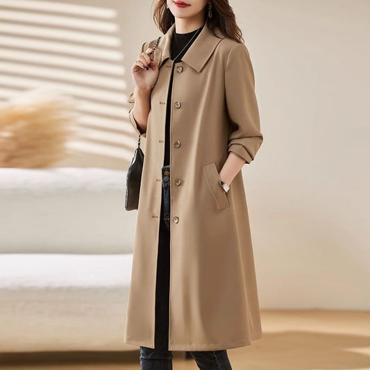 Mid-Length Spring And Autumn New Versatile Trench Thin Coat