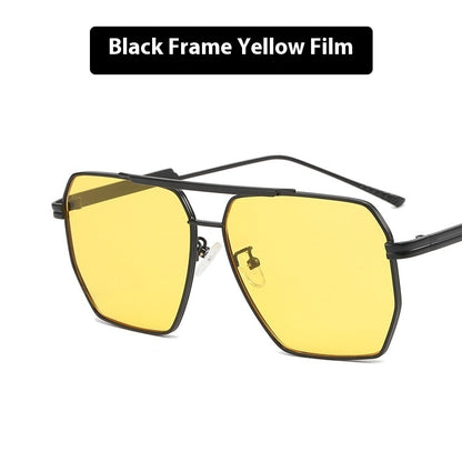 Metal Double Beam Polygonal Sunglasses