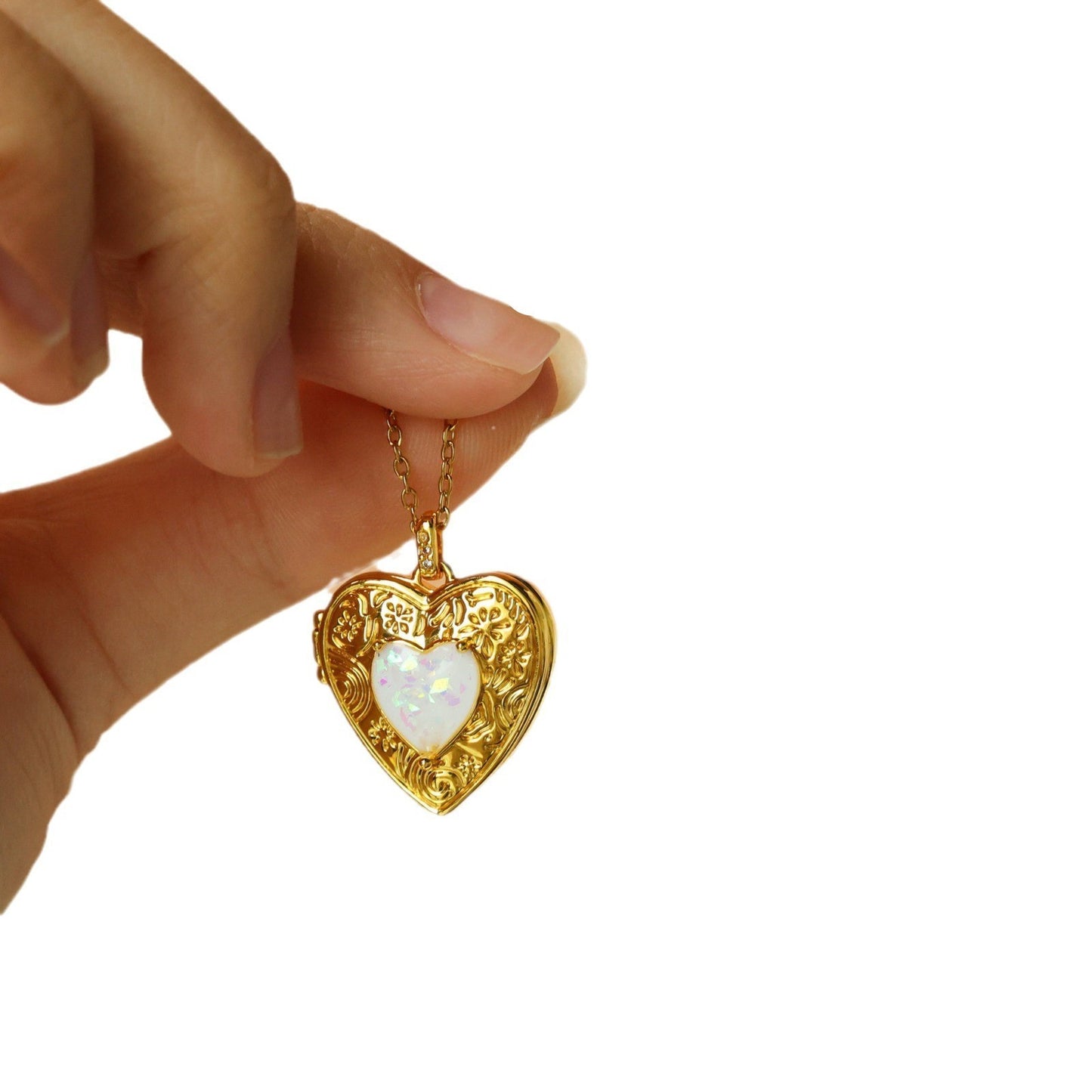 Valentine's Day Special-interest Design Love Pendant Necklace Copper Plated Real Gold