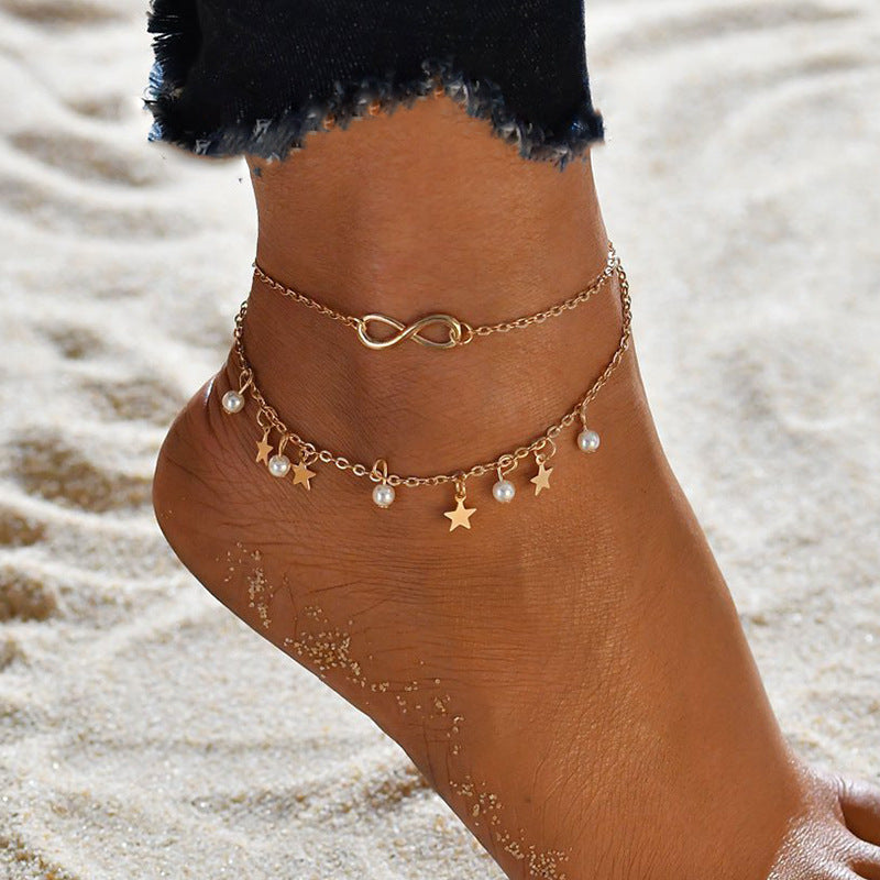 Fashion Bohemian Tassel Pearl Anklet