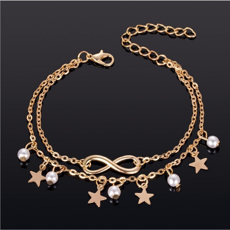 Fashion Bohemian Tassel Pearl Anklet