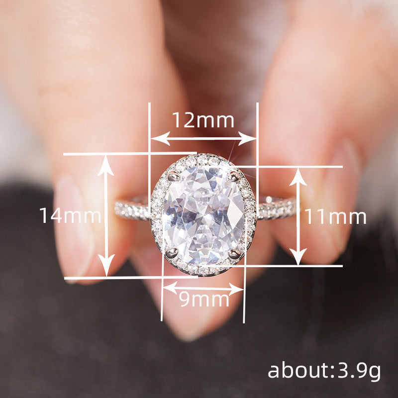 Oval Zircon Ring Women's Fashion