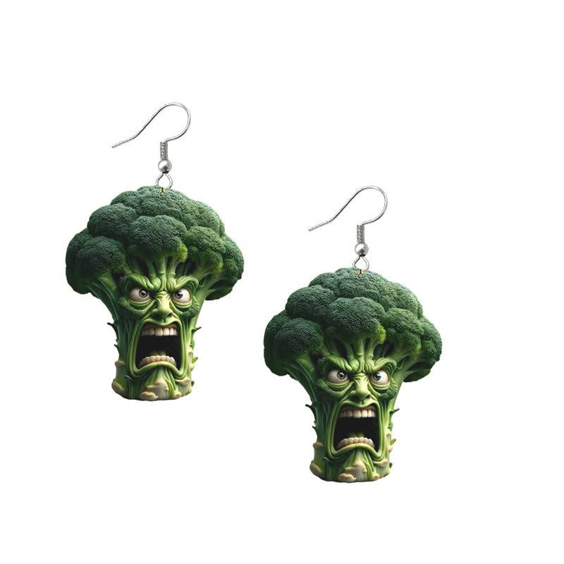 Abstract Broccoli 2D Acrylic Earrings