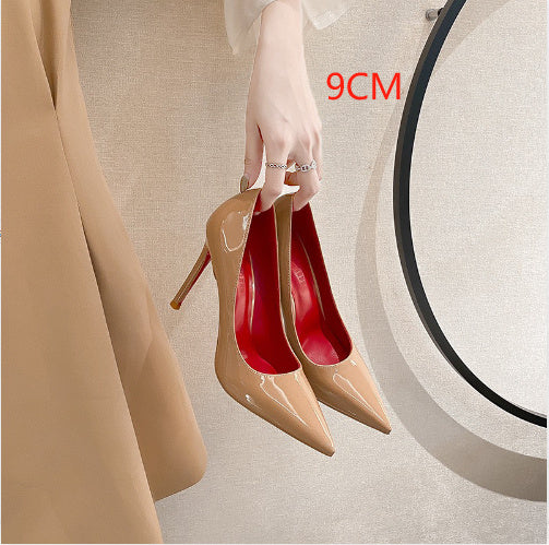 Black With Red Background High Heels Women's Stiletto Heel Pumps