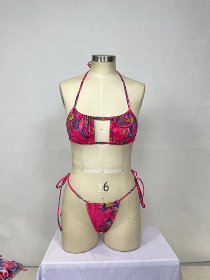 Women's Fashion Vacation Printed Bikini Two-piece Set