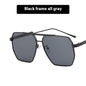 Metal Double Beam Polygonal Sunglasses