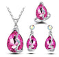 Crystal Earrings Necklace Ring Three-piece Set Suit