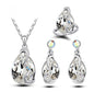 Crystal Earrings Necklace Ring Three-piece Set Suit