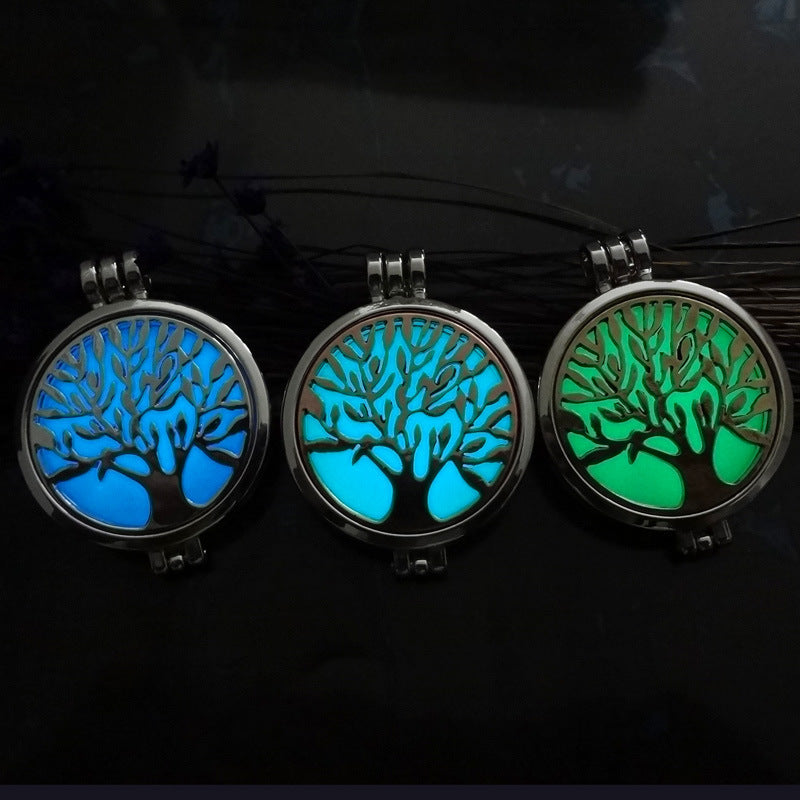 Luminous Life Tree phase box aromatherapy necklace canthe luminous fragrance divergent Necklace manufacturer direct selling