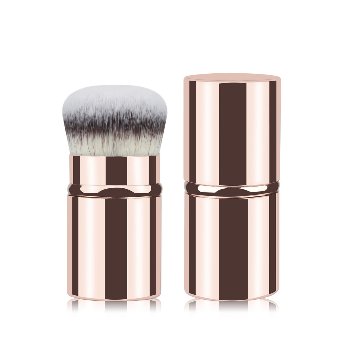 Mini-portable Retractable Cosmetic Brush Soft Wool Thickened Aluminum Tube Beauty Tools