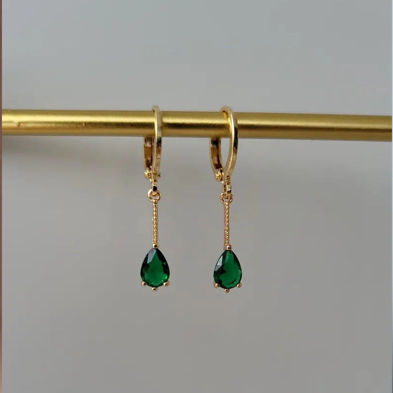 European American And French Style Luxury Ear Ring Long Water Drop