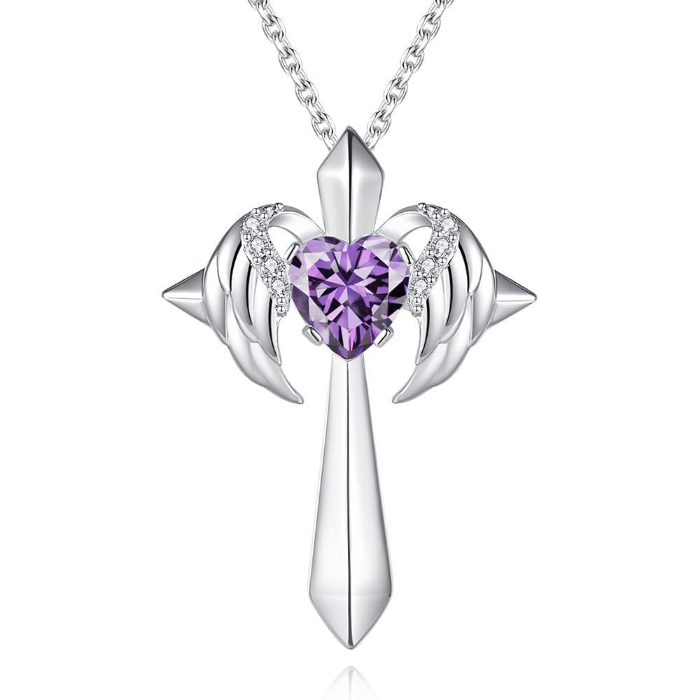 Angel Wings Cross Pendant Necklace Gift