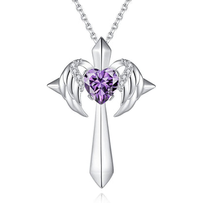 Angel Wings Cross Pendant Necklace Gift