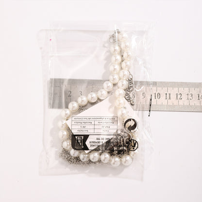 Pearl Tassel Fun Design Double-layer Retro Necklace Women's Accessories