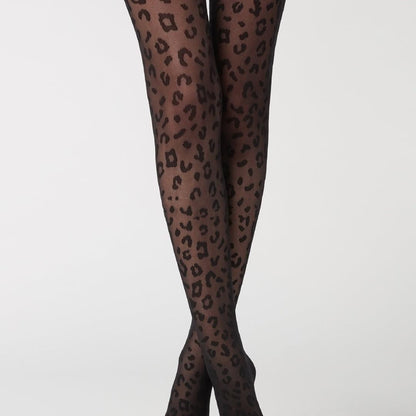 Leopard Vintage Jacquard Pantyhose Leg Beauty