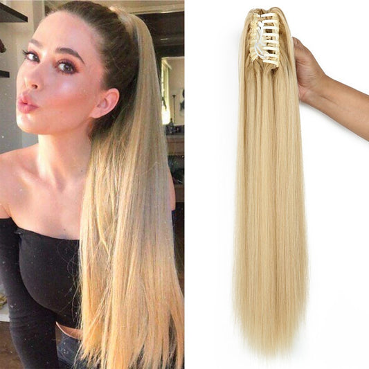 Fashion Ponytail Claw Clip Long Straight Hair Chemical Fiber Wig Fluffy