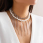 Pearl Tassel Fun Design Double-layer Retro Necklace Women's Accessories