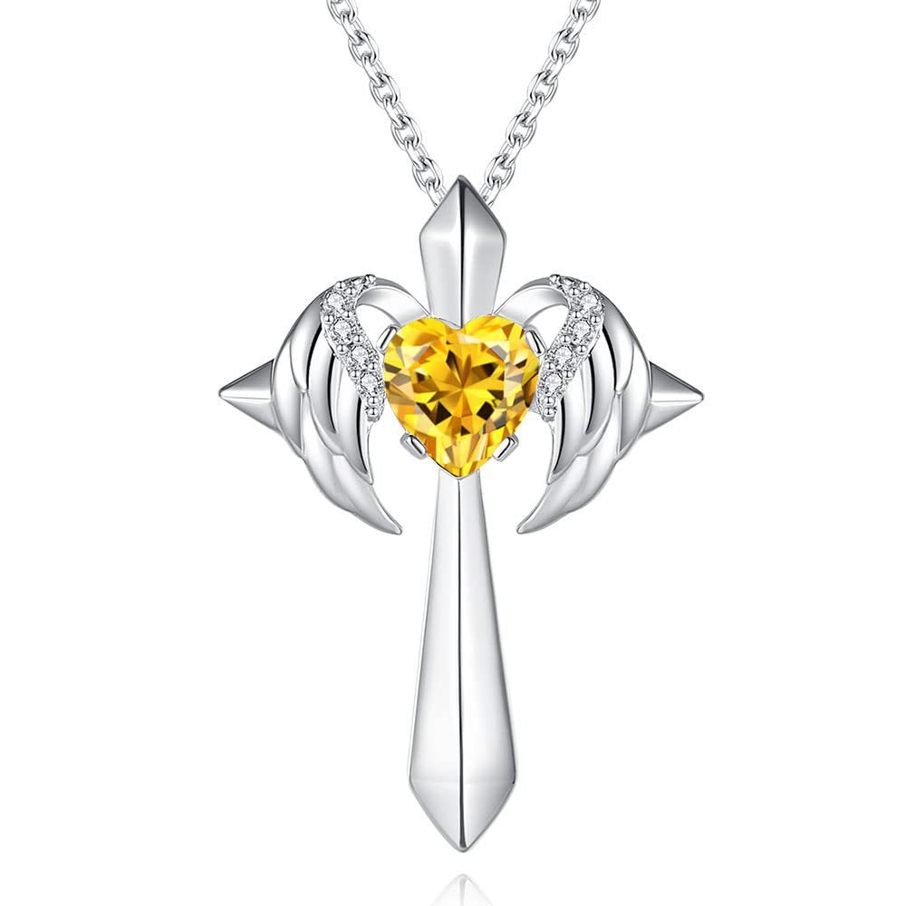 Angel Wings Cross Pendant Necklace Gift