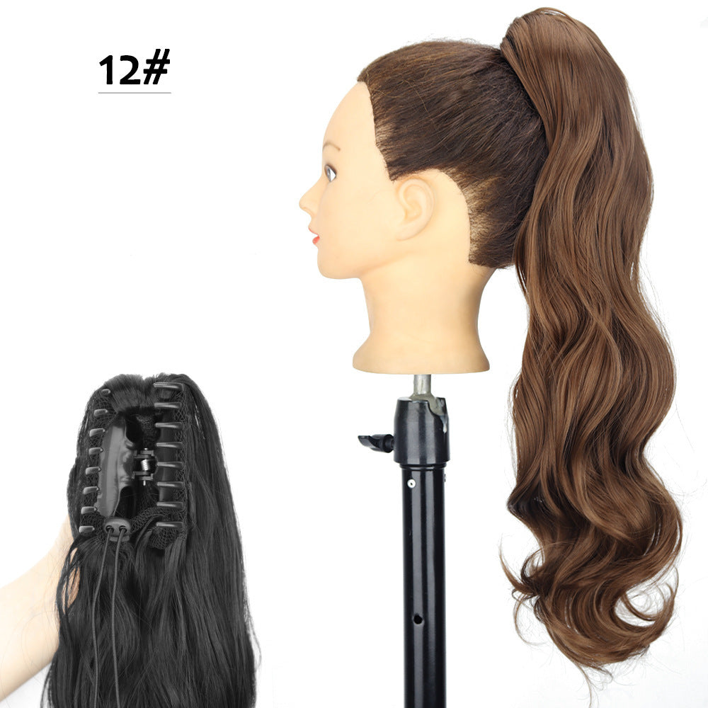 24inch Wig Ponytail Big Wave Long Roll Hair Clip