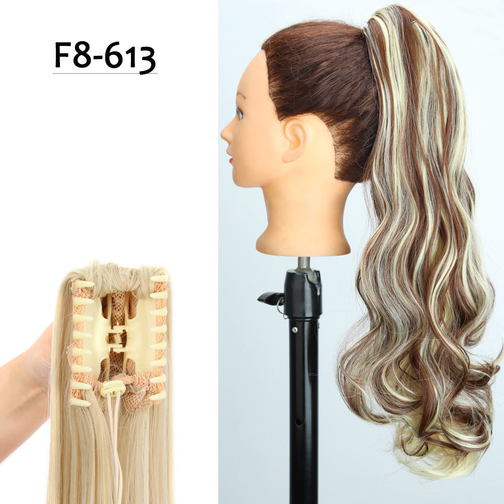 24inch Wig Ponytail Big Wave Long Roll Hair Clip