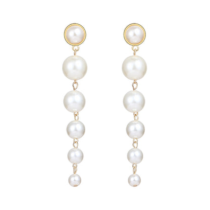 Vintage Pearl Creative Simple Pearl Long Earrings