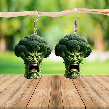 Abstract Broccoli 2D Acrylic Earrings