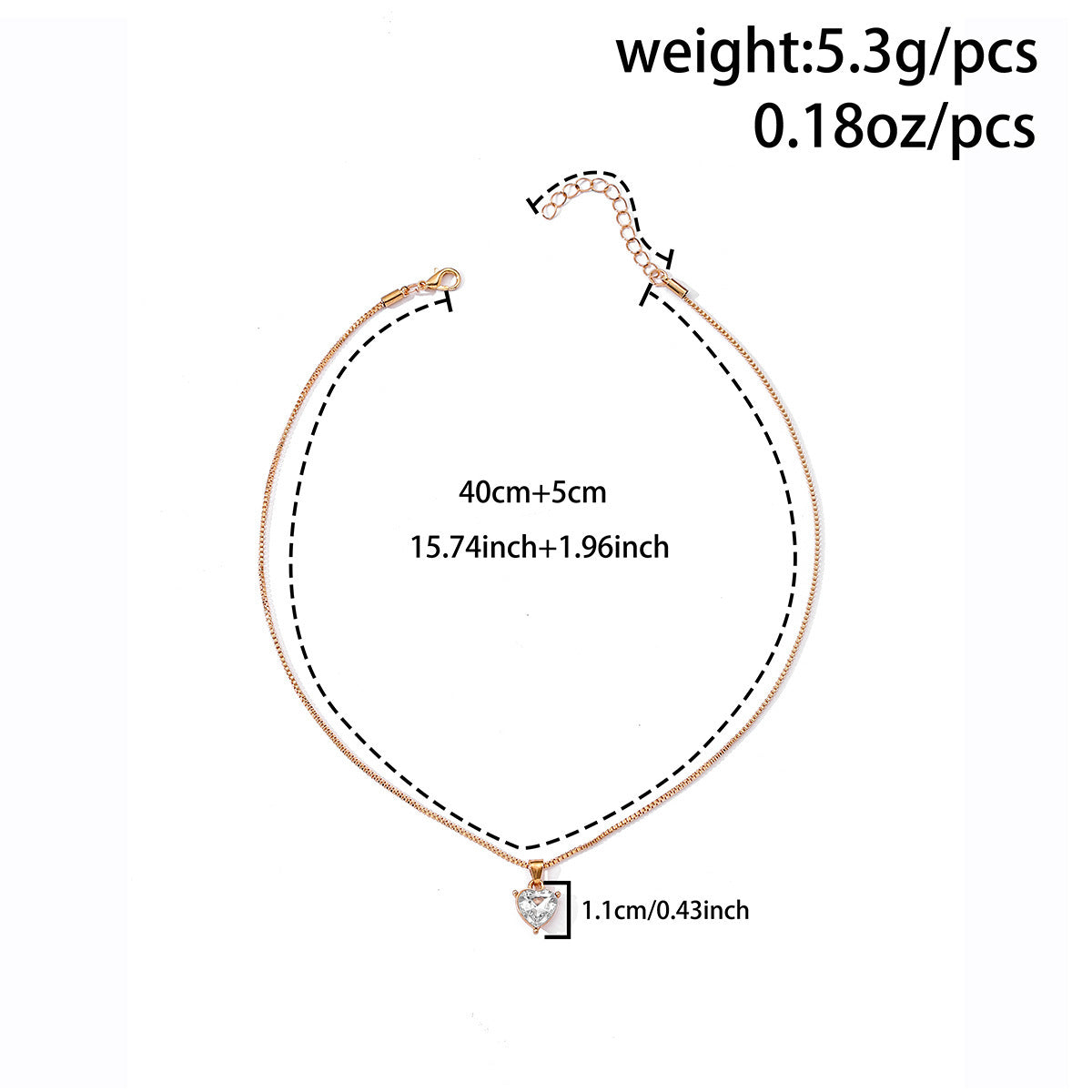 Fashion Love Pendant Alloy Diamond-studded Necklace Women