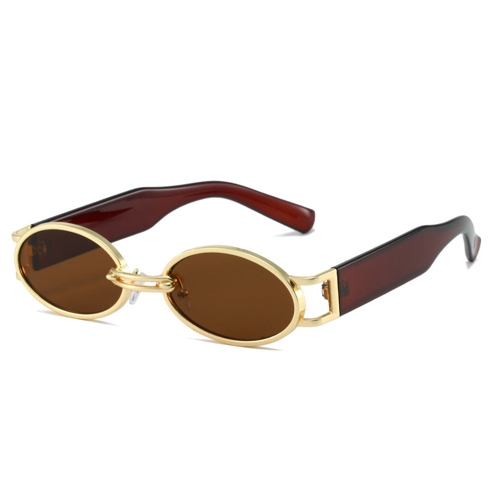 Metal Oval Vintage Sunglasses Street Shooting Holiday