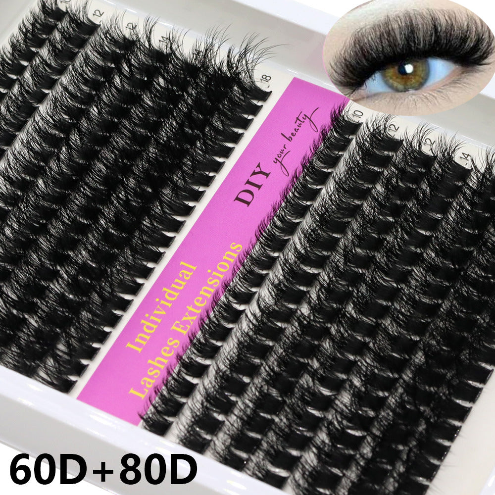 14 Rows 3D Black Cluster Eyelashes 40D 60D 80D Fluffy Soft