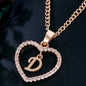 26 Letters Heart-shaped Zircon Pendant Necklace