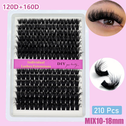 14 Rows 3D Black Cluster Eyelashes 40D 60D 80D Fluffy Soft