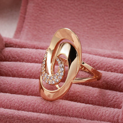 Special-interest Design Geometric Natural Zircon 585 Ring For Women