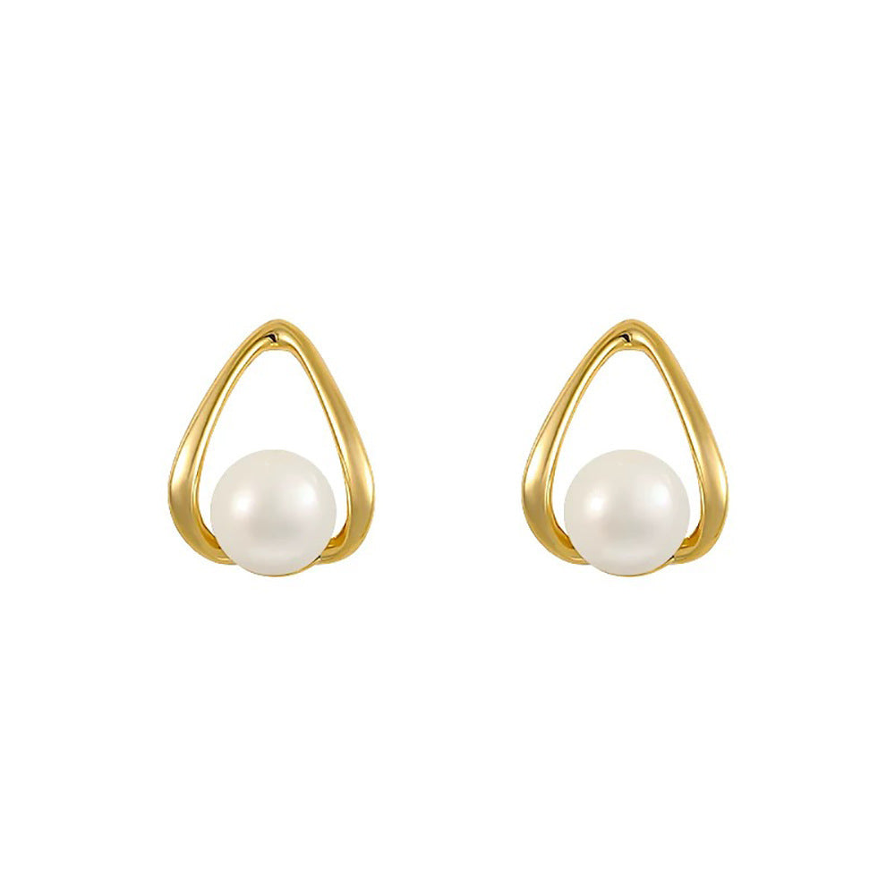 Silver Needle New Trendy Drop-shaped Pearl Stud Earrings