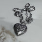 South Korea Special-interest Design Ins Heart-shaped Flip Carved Necklace