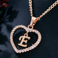 26 Letters Heart-shaped Zircon Pendant Necklace