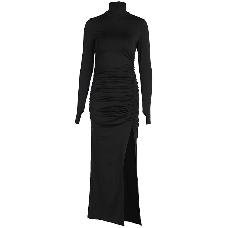 Women's Fashion Slim Fit Slit Pleated Dress