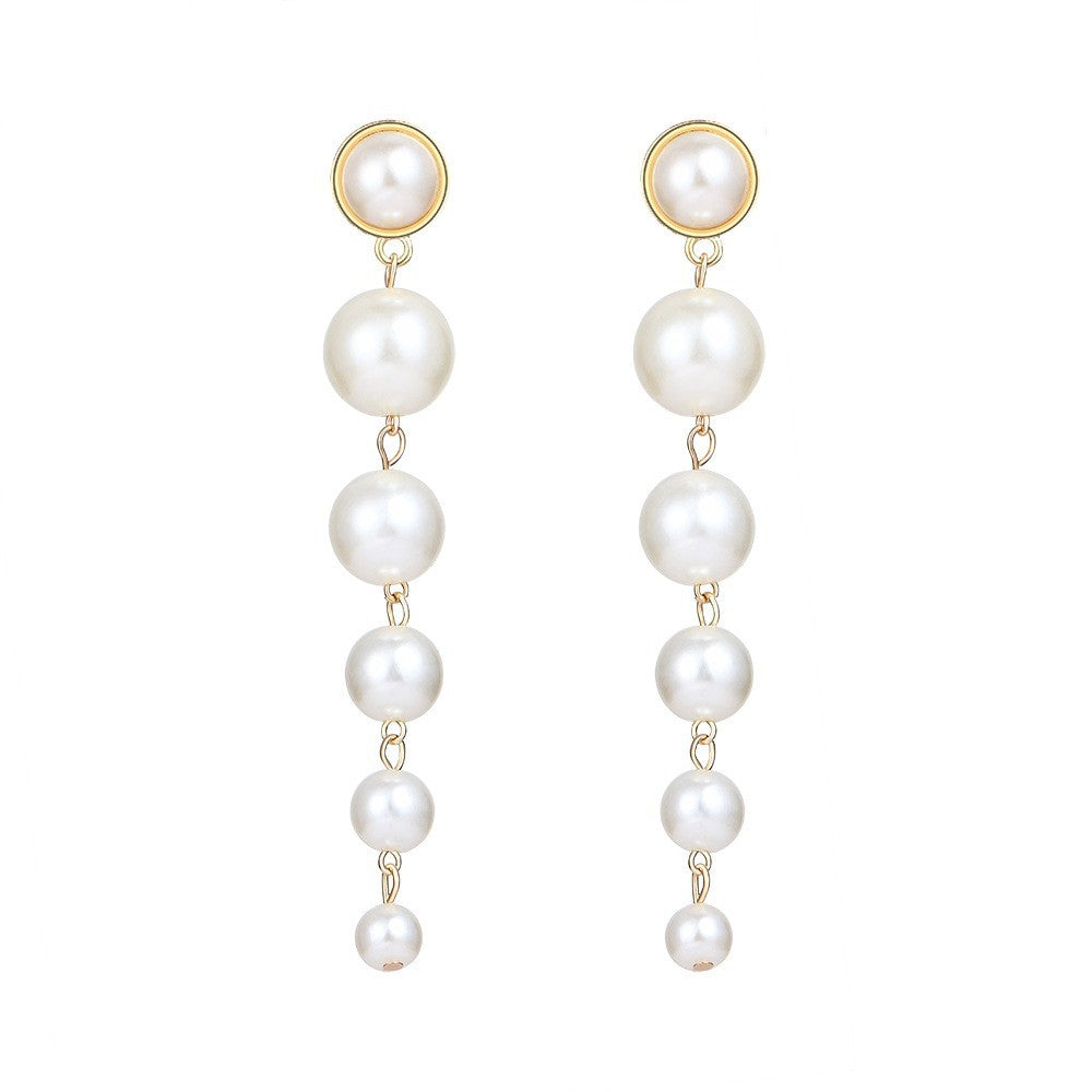 Vintage Pearl Creative Simple Pearl Long Earrings