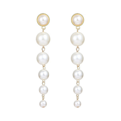 Vintage Pearl Creative Simple Pearl Long Earrings