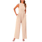 Summer Casual Jumpsuit Sleeveless Wide Leg Women