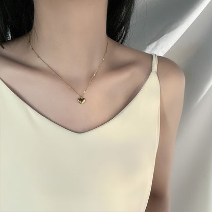 Clavicle Chain Geometric Heart-shaped Accessories Light Luxury Temperament Simple