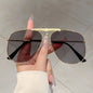 Double Beam Large Frame All-match UV-proof Sunglasses