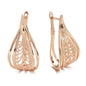 Fashionable Rose Gold Geometric Hollow Pattern Earrings