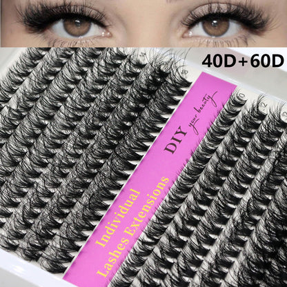 14 Rows 3D Black Cluster Eyelashes 40D 60D 80D Fluffy Soft