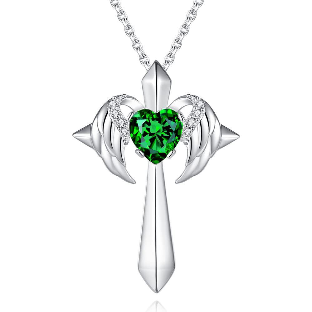 Angel Wings Cross Pendant Necklace Gift