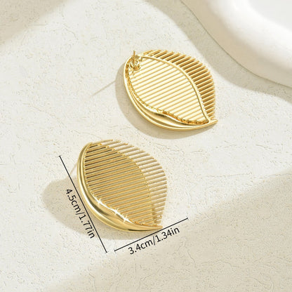 Fashion Women's Earrings Niche Fan-shaped Leaves