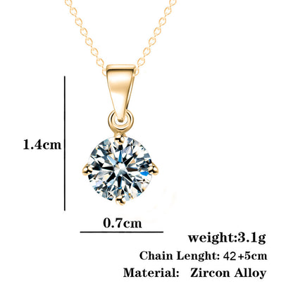 Four-claw Zircon Necklace Women's Simple Temperament