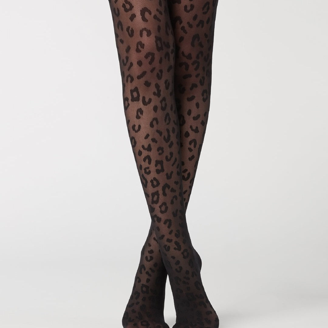 Leopard Vintage Jacquard Pantyhose Leg Beauty