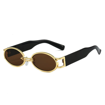 Metal Oval Vintage Sunglasses Street Shooting Holiday