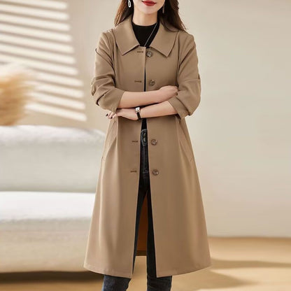 Mid-Length Spring And Autumn New Versatile Trench Thin Coat