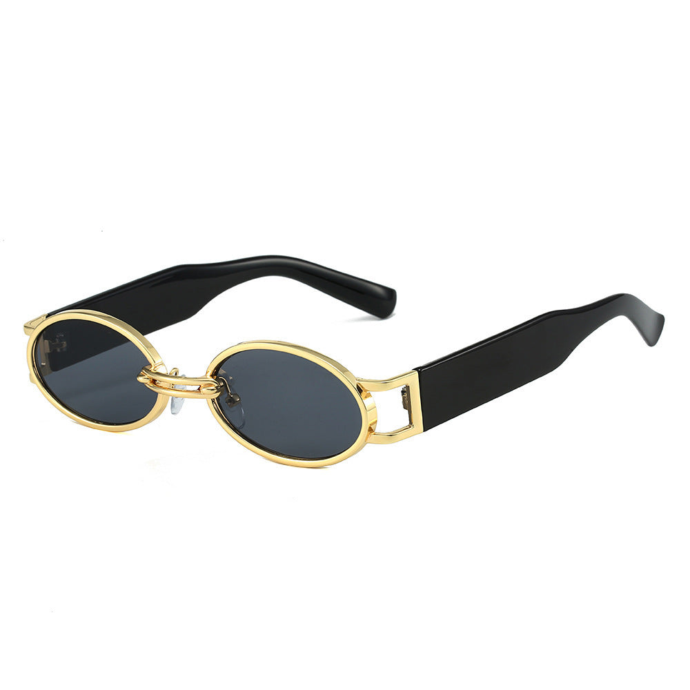 Metal Oval Vintage Sunglasses Street Shooting Holiday